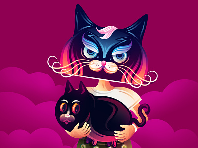 Mr. Cat cat character colours illustration mask vector