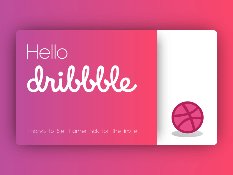 Hello Dribbble bouncing debut gif hello invite