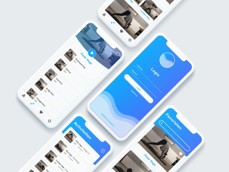 Yoga App blue app yoga