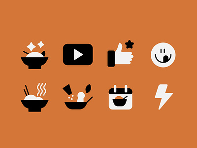 Icon for food website black food icon orange