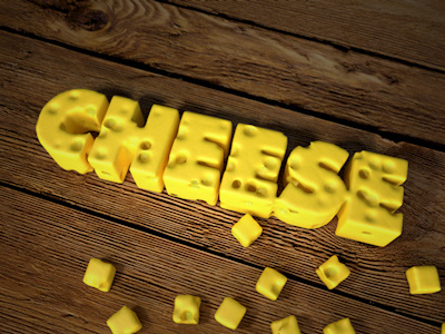 Cheese 3d c4d cao cheese cinéma 4d futura proc3durale typography wood