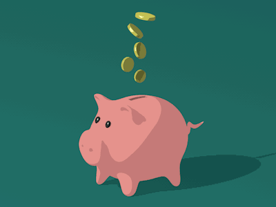 Piggy Bank animation bank c4d cinéma 4d flat gif loop money motion pig
