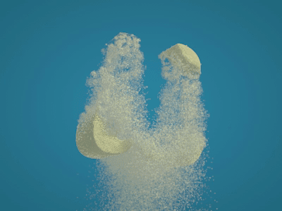 Sand Particles 3d animation c4d cinéma 4d dribbble gif loop looping particles particules sand typography
