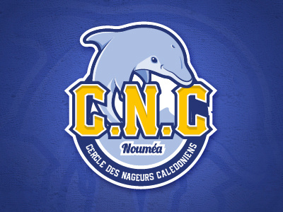 CNC Logo bleu blue club dauphin dolphin logo mascot mascotte natation sport swimming team