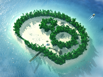 Paradise Island | La fabrik 3d bridge c4d cgi cinema 4d island isle nature palm sea