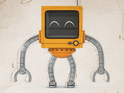 T-Bot Process 3d bot c4d cinema 4d illustration modelisation render robot rought sketch