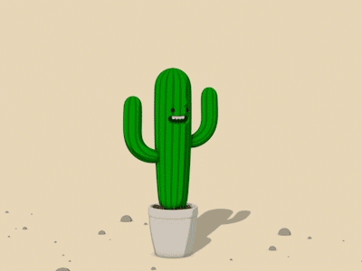 Jumping Cactus 2d 3d c4d cactus cellshading cinema 4d cinema4d jump plant render