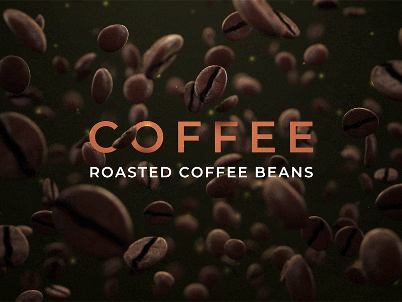 Falling Coffee Beans 3d animation c4d cinema 4d coffee realistic render slow motion