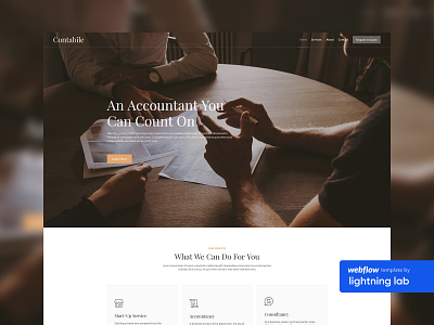 Contabile - Webflow Accounting Template accounting consulting landing page template ui web webflow webflow template website