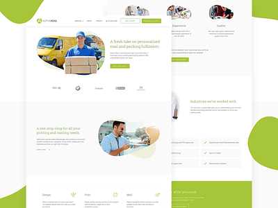 Alpha Mail Website Design Concept clean green landing page mail minimal modern printing simple trendy ui web design website