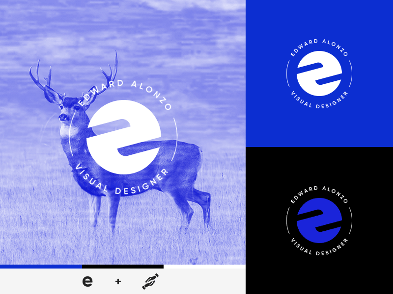 Edward Alonzo – Personal Logo blue branding collaboration deer e hands idenity logo minimal monogram personal brand simple static visual design