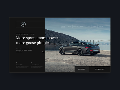 Mercedes Benz Web Design Concept automotive blogger cars clean design digital hero homepage landing page mercedes-benz minimal modern simple ui ux web web design website