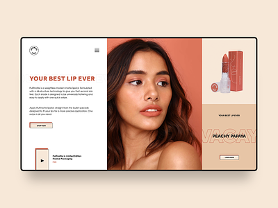 Sunnies Face Web Design Concept beauty clean cosmetics design digital ecommerce homepage landing page lipstick makeup minimal modern retro simple ui ux web web design website