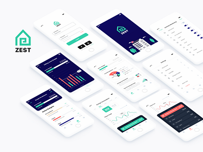 Zest: Smart Home Energy Monitoring app brand branding budget clean design flat icon identity illustration ios logo minimal mobile product design sketch smarthome type ui ux