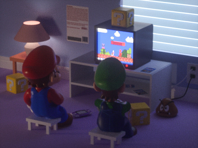 Mario is playing with Mario 4d cinema