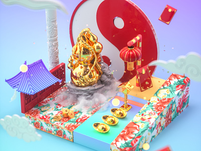 Chinese flavor-1 c4d oc ps 插图 设计