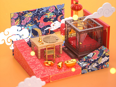 Chinese flavor-4 c4d oc 插图 设计