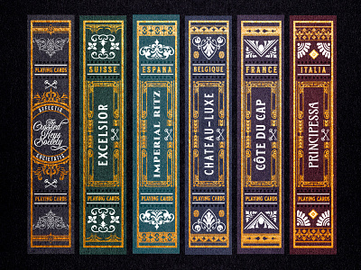 The Crossed Keys Society Playing Cards spines heritage type letterpress playing cards