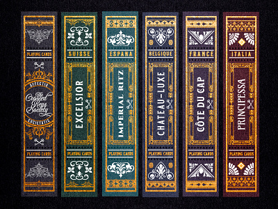 The Crossed Keys Society Playing Cards spines