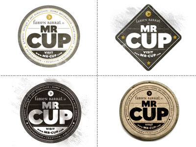 Mr-Cup logo variations barral branding exchange fabien graphic identity logo mr cup