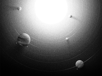 Solar system cosmos design grain grey illustration noise other peter poster space