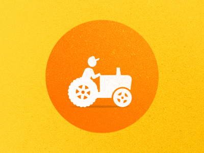 Tractor [gif] aniamtion animation cluster farm gif hop infographics orange paper tractor vintage white