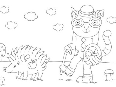 Autumn 1 coloring book e book illustration