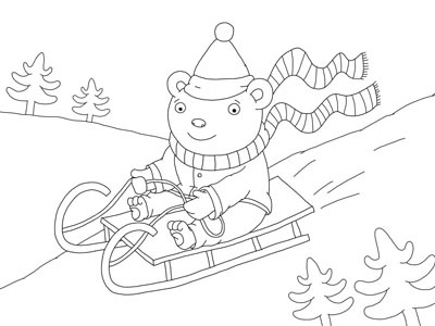 Winter 1 coloring book e book illustration