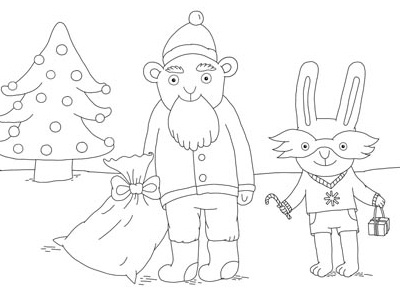 Winter 2 app coloring book e book illustration