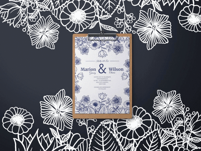 Floral Drawing Wedding Invitation animation debuts floral flower flyer gif gifs graphic design icon design illustration lettering natural nature stop motion typography vector website wedding wedding invitatation weddings