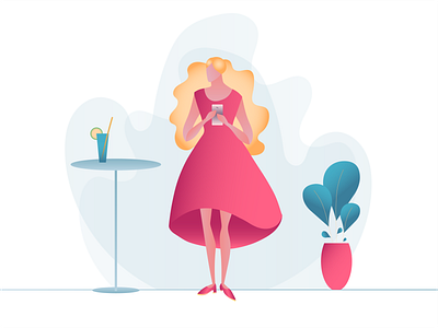 Pink Lady design illustration vector