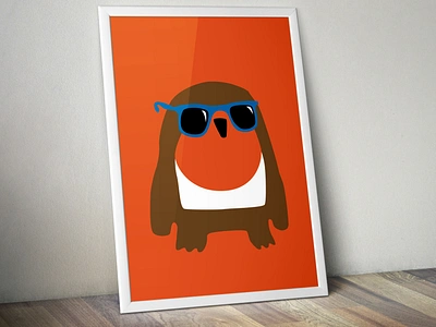 Rockin' robin bird cool design illustration nature print printmaking robin sunglasses wildlife