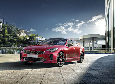 Kia stinger photo manipulation branding design ui webdesign