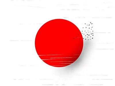 Japan flag Procreate doodle.