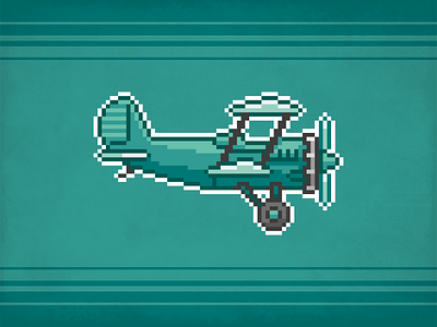 Plane Pixel ⎜ Pixel Art aurélien tardieu avion biplane design green illustration pixel pixel art plane vector videogame