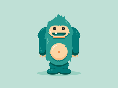 Little Monster ⎜ Illustration aurélien tardieu blue design draw green illustration illustrator monster vector yeti