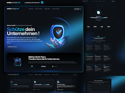 Webschutz360 | Landingpage for IT company aftereffect animation branding design graphic design logo motion graphics photoshop svg svganimation ui