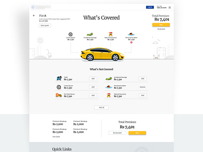 Insurance website landing page [Concept] calculator clean contemporary illustrations insurance minial playful