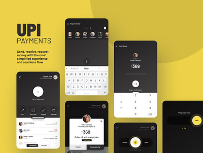 UPI Payments App [Concept] clean dark interaction modern money payment simple uidesign upi wallet