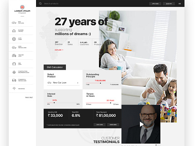 Finance Website [Concept] calculator clean contemporary finance insurance loan minimal ui design