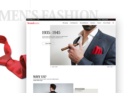 Men's Corporate Fashion - Parallax Website [Concept] clean contemporary corporate ecommerce elegant fashion minimal neat products sortfilter style