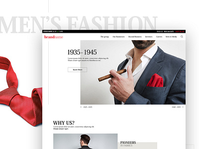 Men's Corporate Fashion - Parallax Website [Concept]