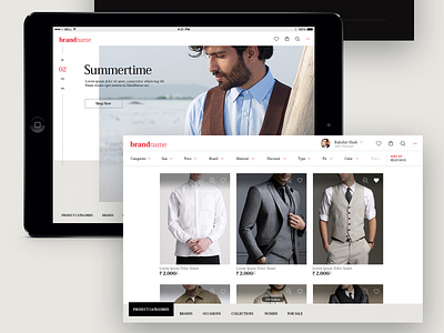 Men's Corporate Fashion - iPad App [Concept] clean contemporary corporate ecommerce elegant fashion minimal neat products sortfilter style