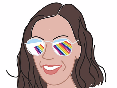 Rainbow sunglasses illustration digital art illustration portrait