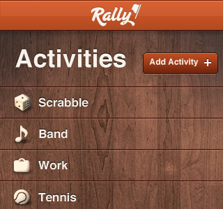 Rally App app icons iphone orangered rally texture ui wood