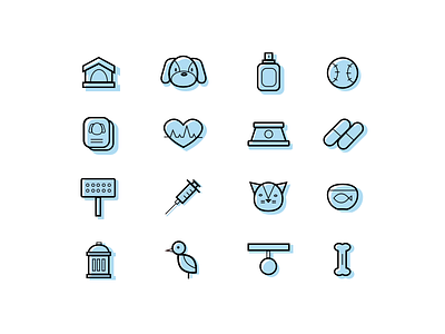 Animal shelter icons animals clinic icon icons pets shelter ui ux veterinary