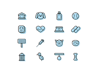 Animal shelter icons