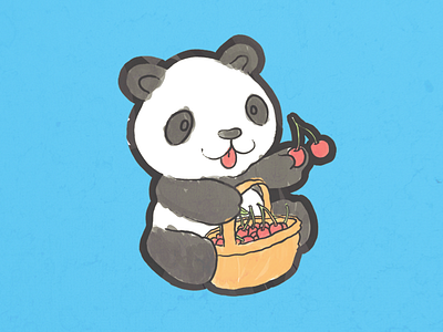 Bao Bao animal cherry cute hand drawn panda