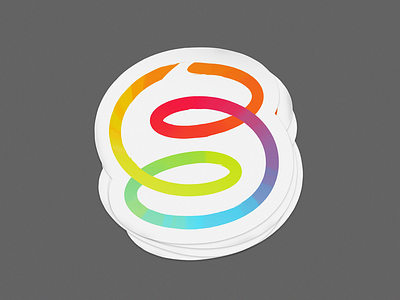 Personal Logo - Sticker hand drawn logo personal rainbow s sticker sticker mule