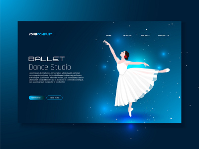 Hero image illustration for Ballet Dance ballet clean cool dance hero image hero image illustration homepage illustration illustrations landing page minimal page studio ui ux vector web